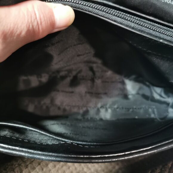 Black/Silver Sloan Quilted & Grommeted Lamb Organizer Crossbody #248 - Picture 10 of 16